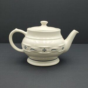 Longaberger Woven Traditions Classic Blue Oval Teapot Heritage Blue Tea Pot